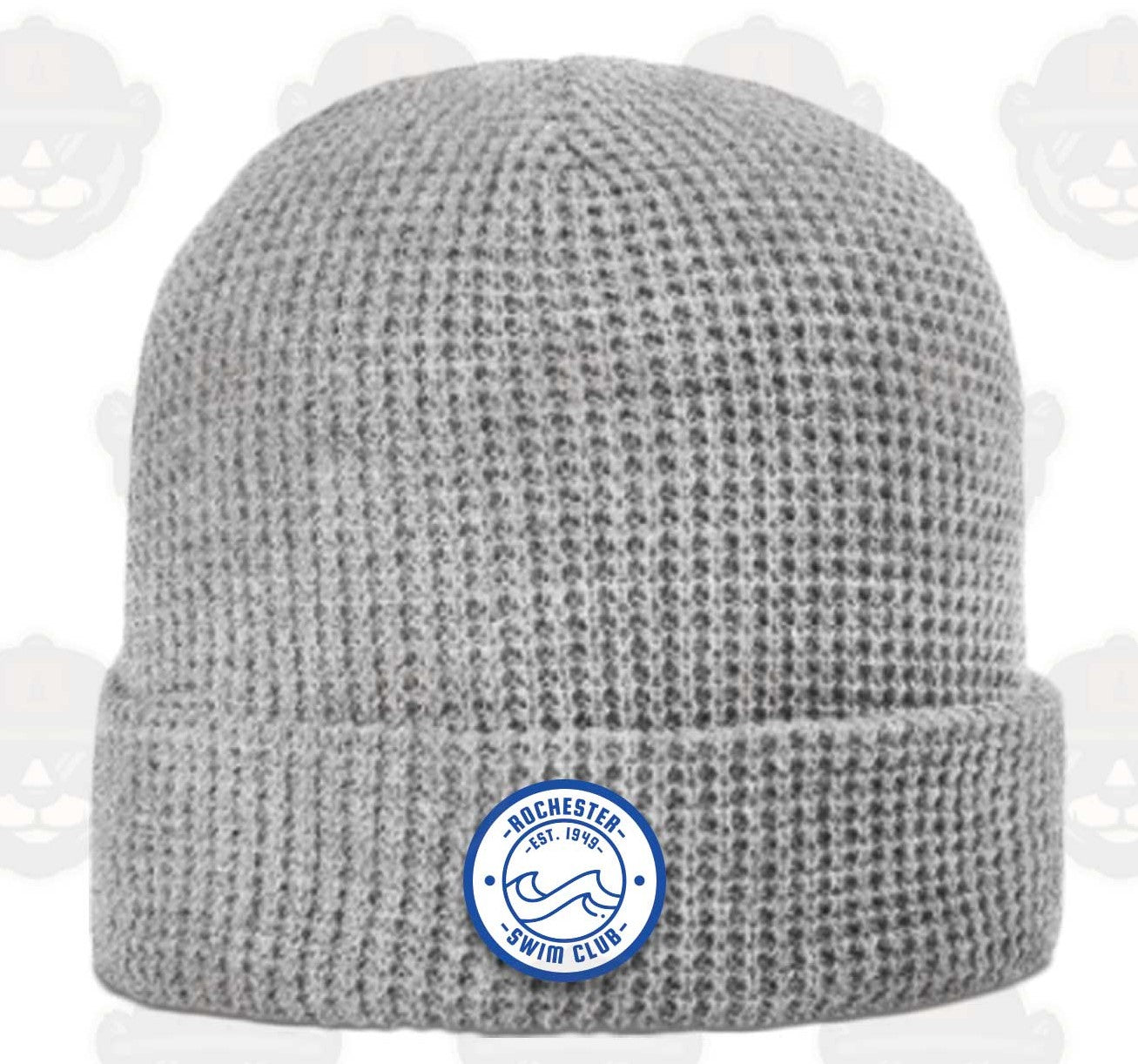 Grey beanie winter hat with new round logo