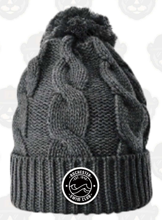 Hat - New Winter Hat - Dark Gray Pom Hat